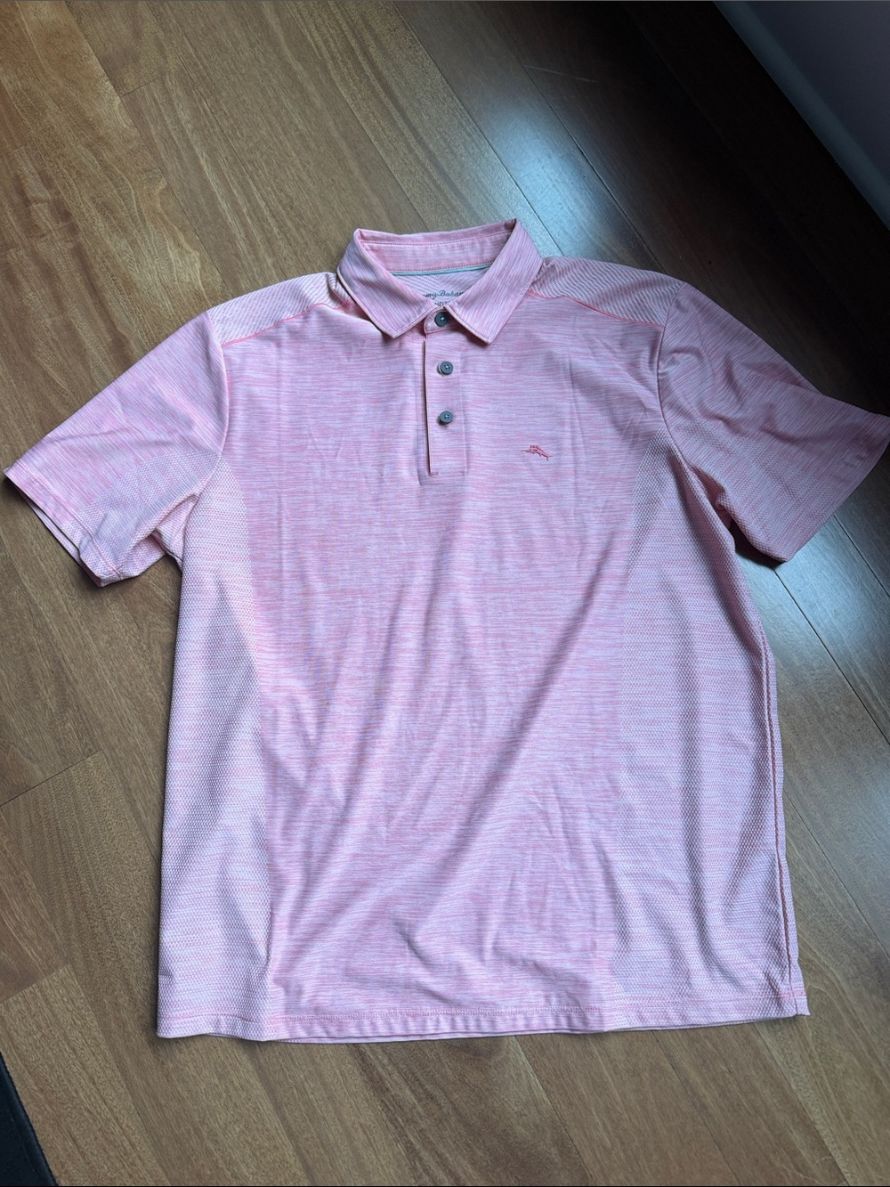 Tommy Bahama Light Pink Heathered Short Sleeve Polo